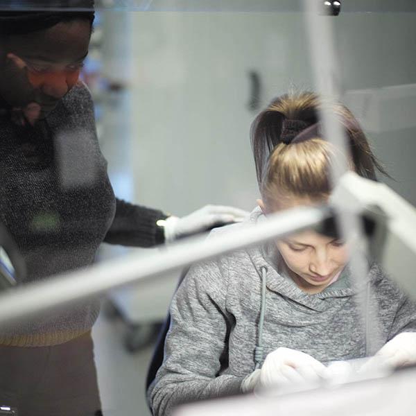 Einblick in die Bedampfung